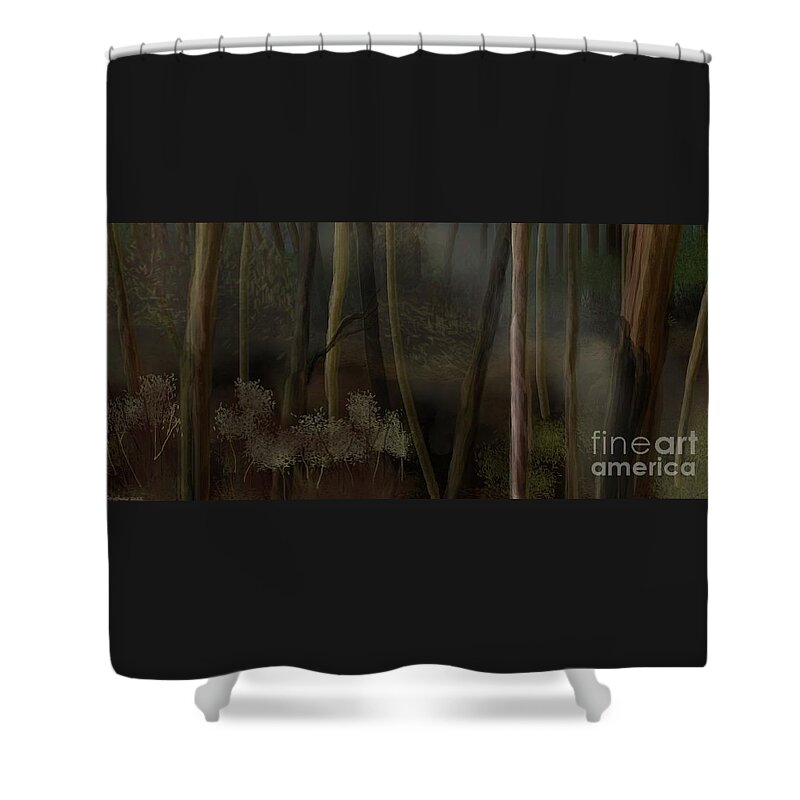 Bushland Shower Curtain featuring the digital art Sundays Nature Lesion by Julie Grimshaw