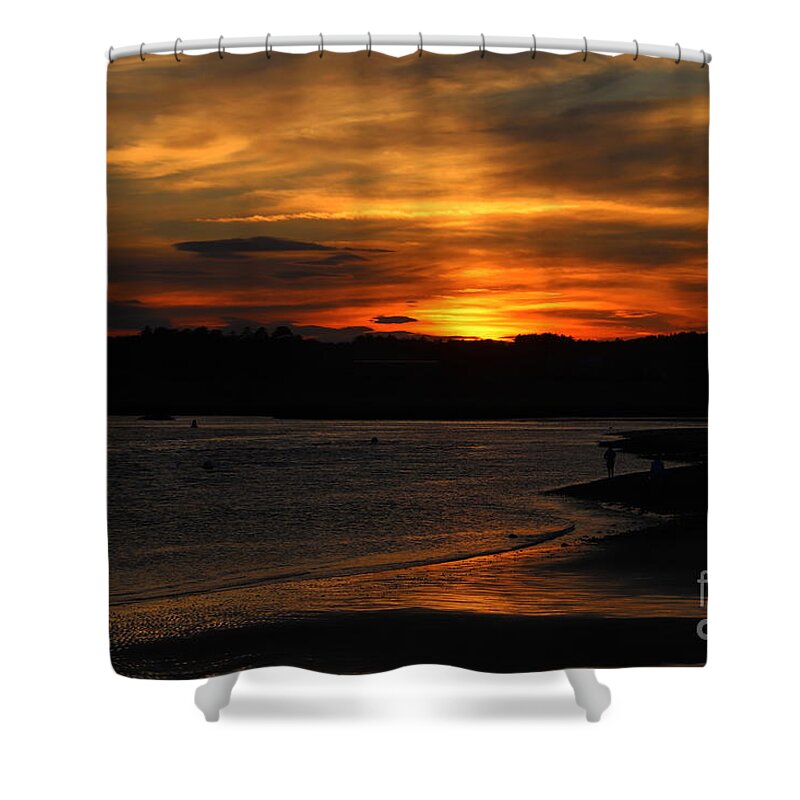 Maine Shower Curtain featuring the photograph Sundown Drakes Island by Lennie Malvone