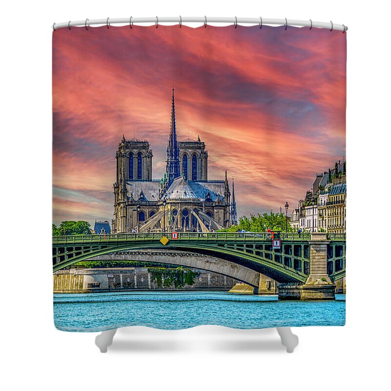 France Shower Curtain featuring the photograph Sundown in Paris by Marcy Wielfaert