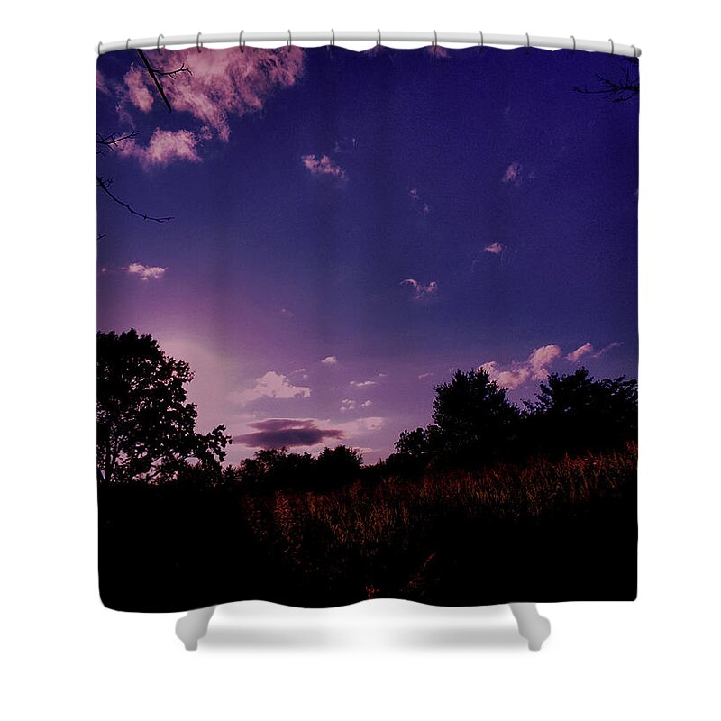 Sundown Shower Curtain featuring the photograph Sundown in the Field by Christopher Reed