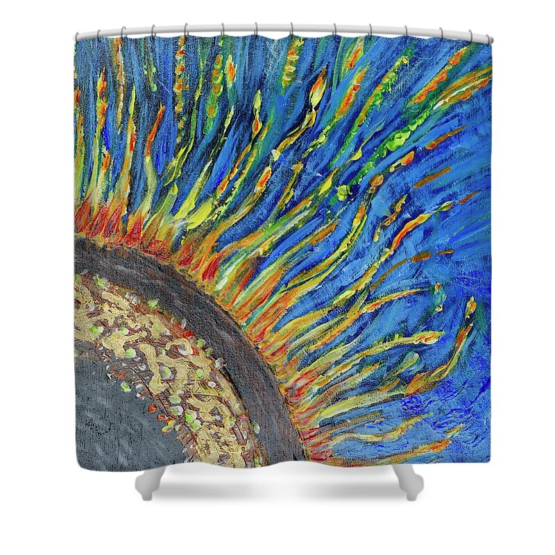 Sunflower Shower Curtain featuring the painting Sunflower by Dorsey Northrup