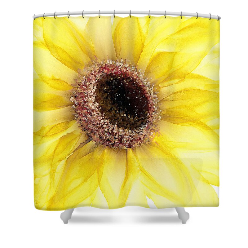 Sunflower Shower Curtain featuring the painting Sunflower of Peace No.1 by Kimberly Deene Langlois