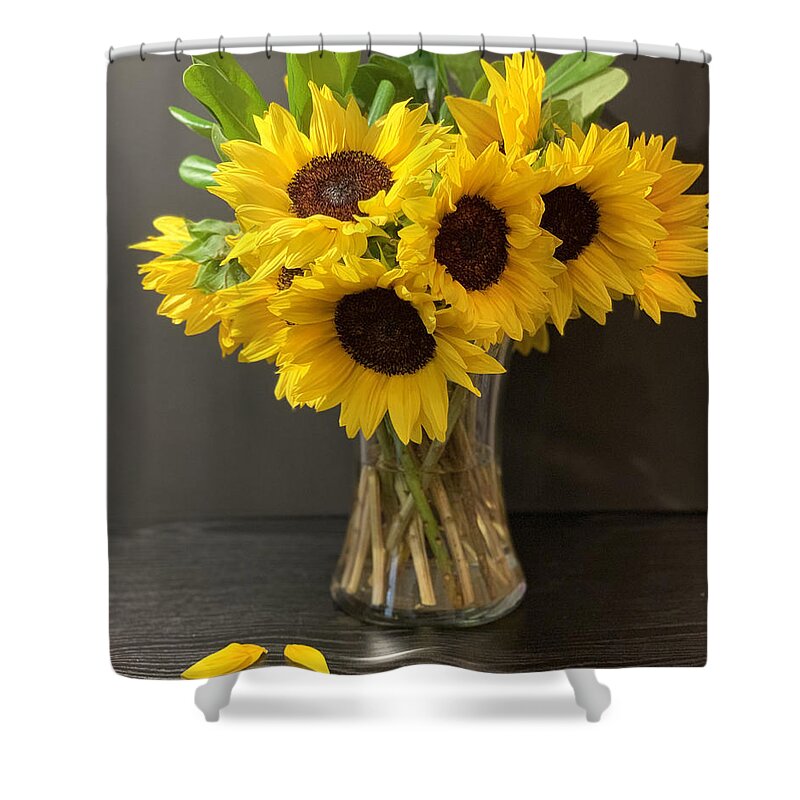 Sunflowers Shower Curtain featuring the photograph Sunflowers from my Brother by Juliette Becker