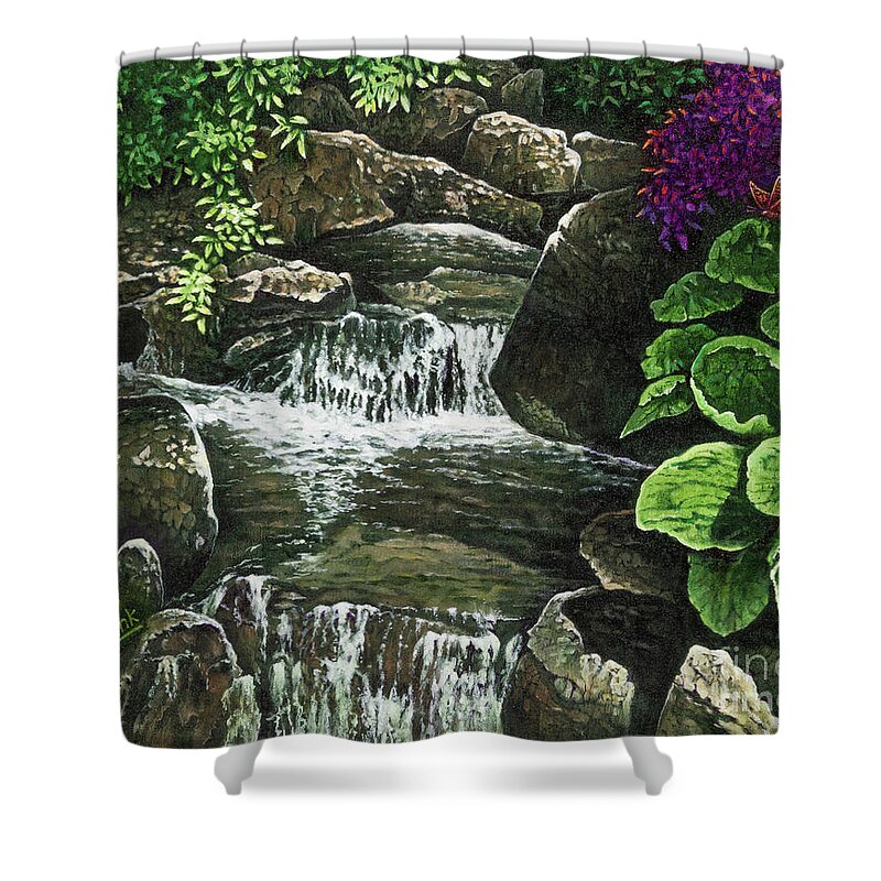 Brook Shower Curtain featuring the painting Sunny Brook by Michael Frank