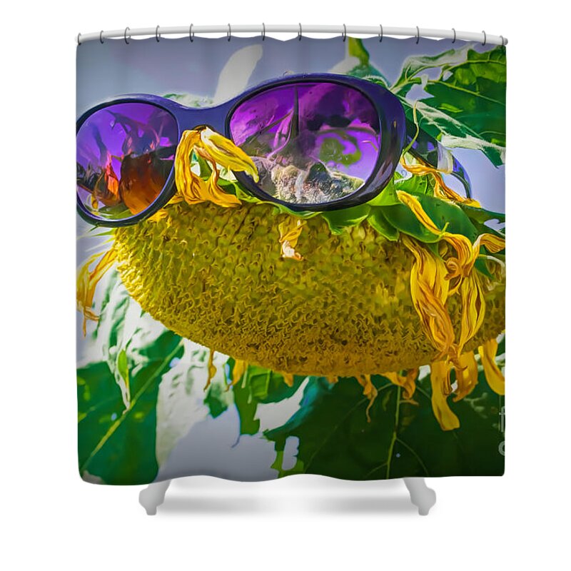 Sunflower Shower Curtain featuring the photograph Sunny Side Up In The Sunflower Maze by Luther Fine Art