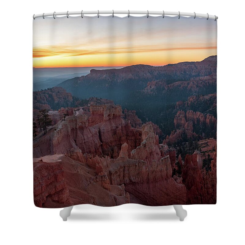 No People Shower Curtain featuring the photograph Sunrise at Bryce Canyon by Nathan Wasylewski