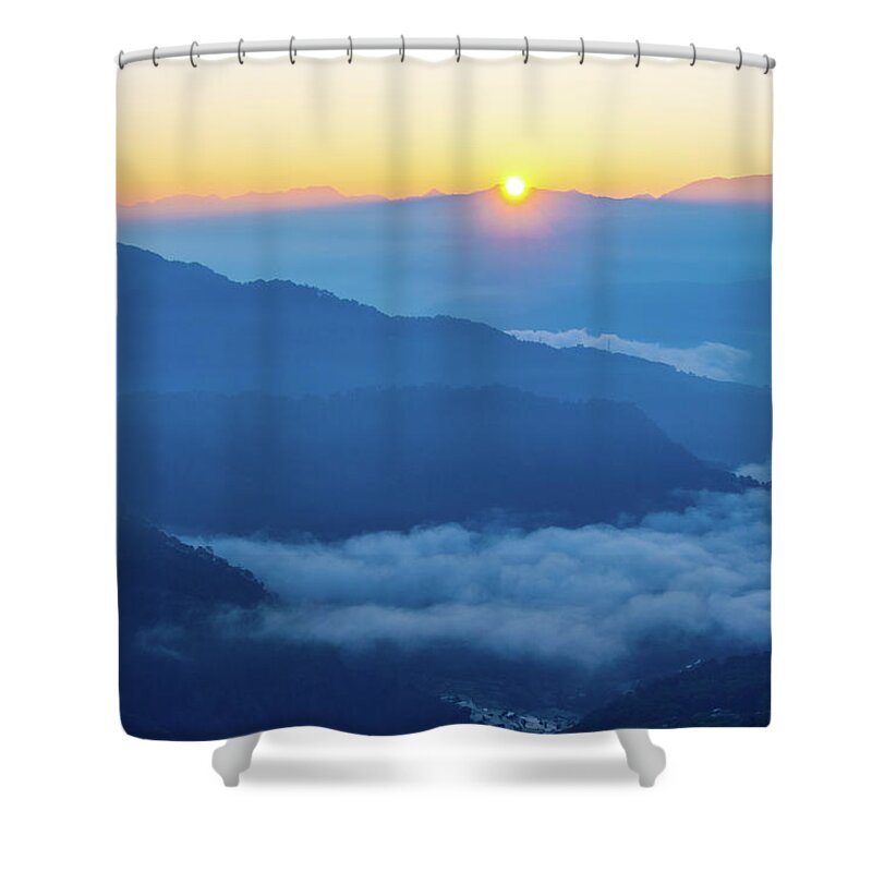 Philippines Shower Curtain featuring the photograph Sunrise at Mount Kiltepan in Sagada by Arj Munoz