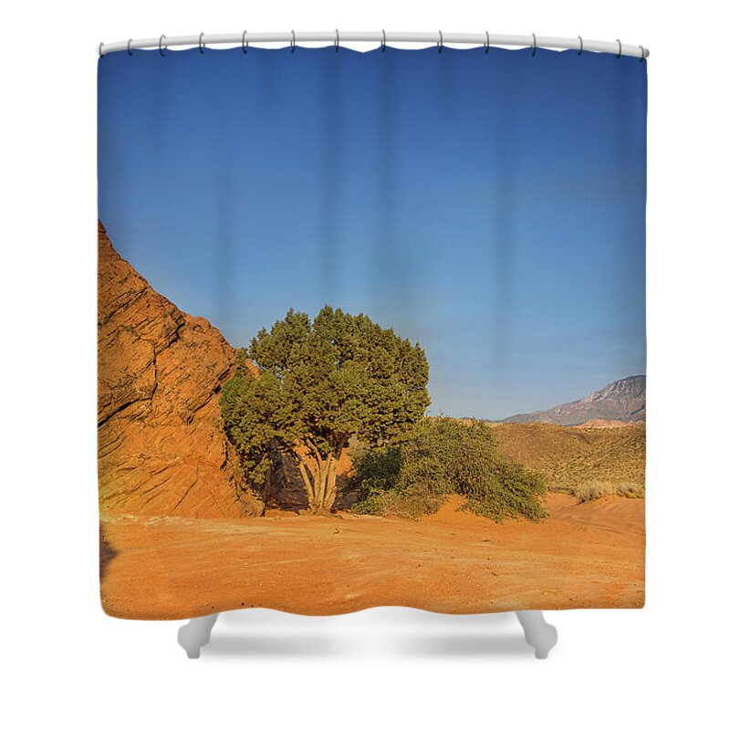 Sand Cove Primitive Camping Area Shower Curtain featuring the photograph Sunrise at sand cove by Kunal Mehra