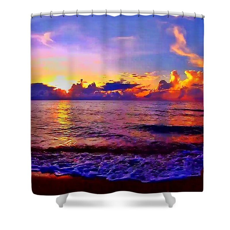 Sunrise Shower Curtain featuring the photograph Sunrise Beach 10 by Rip Read