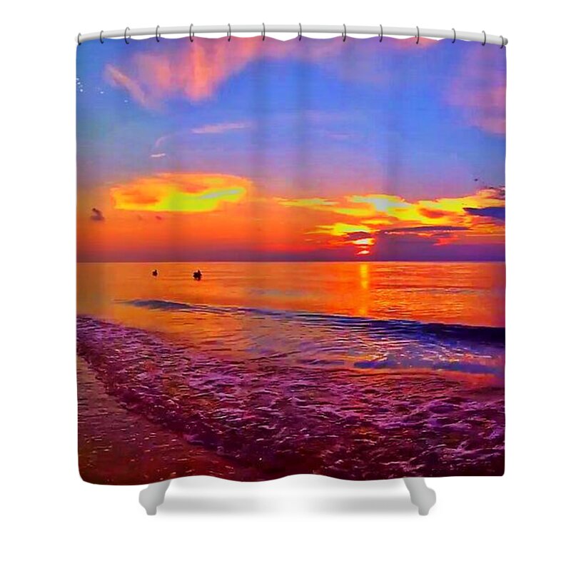 Nature Photography Shower Curtain featuring the photograph Sunrise Beach 95 by Rip Read