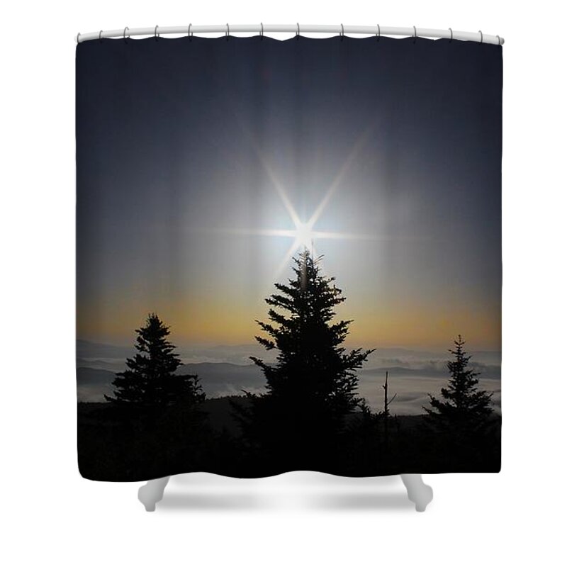 Sunrise Shower Curtain featuring the photograph Sunrise like Christmas by Micky Roberts
