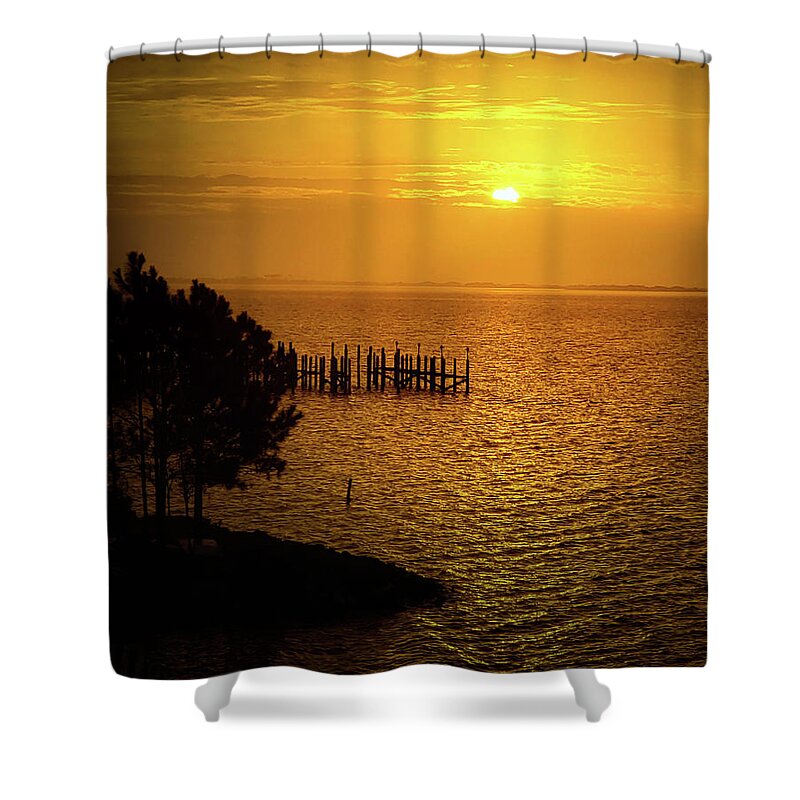 Florida Shower Curtain featuring the photograph Sunrise Navarre Beach by George Harth