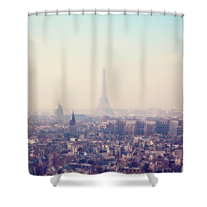 Paris Shower Curtain featuring the photograph Sunrise Over Paris by Melanie Alexandra Price