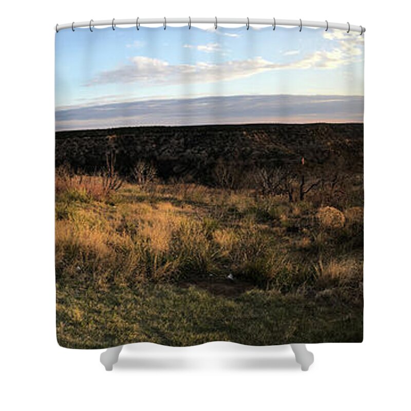 Richard E. Porter Shower Curtain featuring the photograph Sunrise Over the Canyons, Briscoe County, Texas by Richard Porter