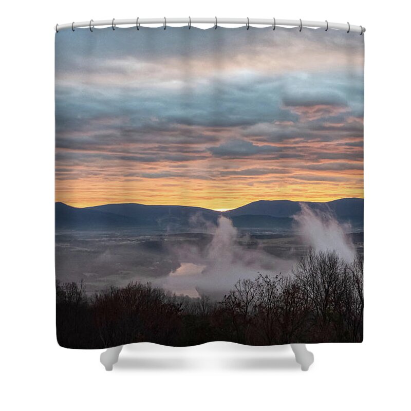 Sunrise Shower Curtain featuring the photograph Sunrise View 1 End Of 2019 by Lara Ellis