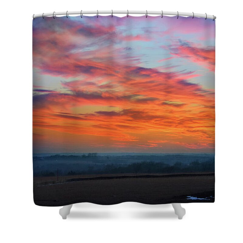 Sunset Shower Curtain featuring the photograph Sunset 2-20-2021 by Rod Seel
