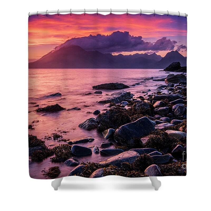 Scotland Shower Curtain featuring the photograph Sunset at Elgol by David Lichtneker