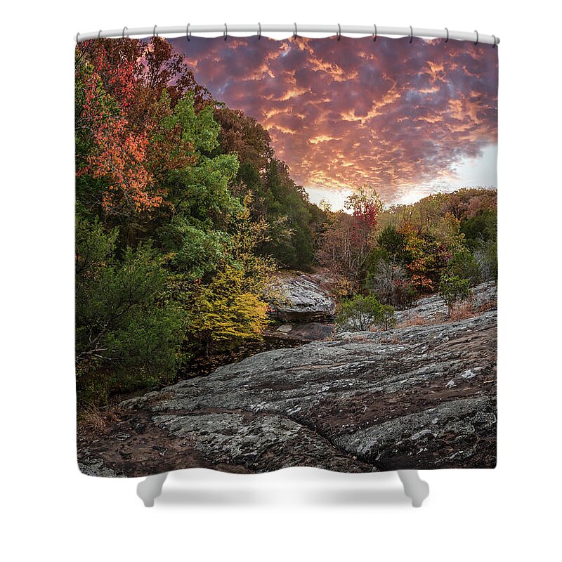 Sunset Shower Curtain featuring the photograph Sunset at Hunting Branch by Grant Twiss