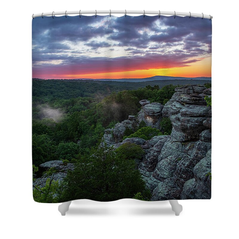 Sunset Shower Curtain featuring the photograph Sunset at the Garden by Grant Twiss