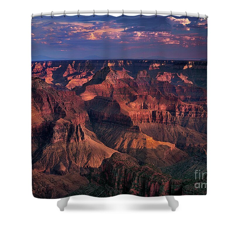 Dave Wellling Shower Curtain featuring the photograph Sunset Clearing Storm North Rim Grand Canyon Np Arizona by Dave Welling