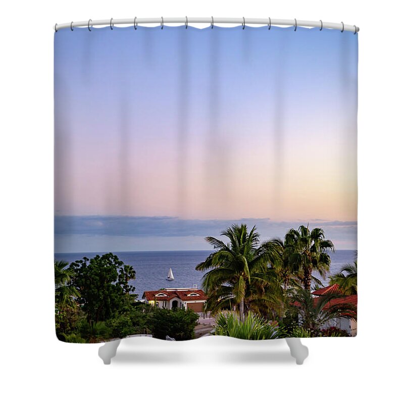 Arch Shower Curtain featuring the photograph Sunset in Cabo by Cindy Robinson