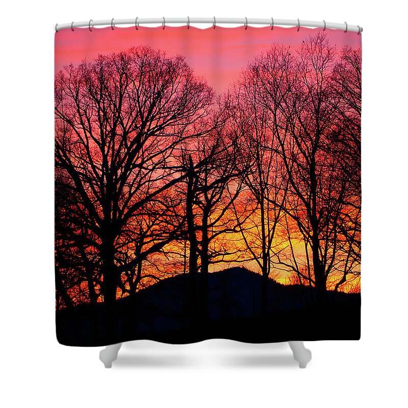 Nature Shower Curtain featuring the photograph Sunset in the Smokies by Judy Cuddehe