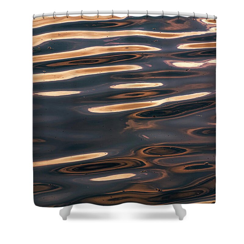 Bond Lake Shower Curtain featuring the photograph Sunset in the Waves by Rick Nelson