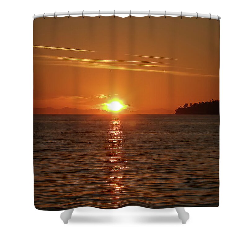 Canada Shower Curtain featuring the photograph Sunset Island by Loyd Towe Photography