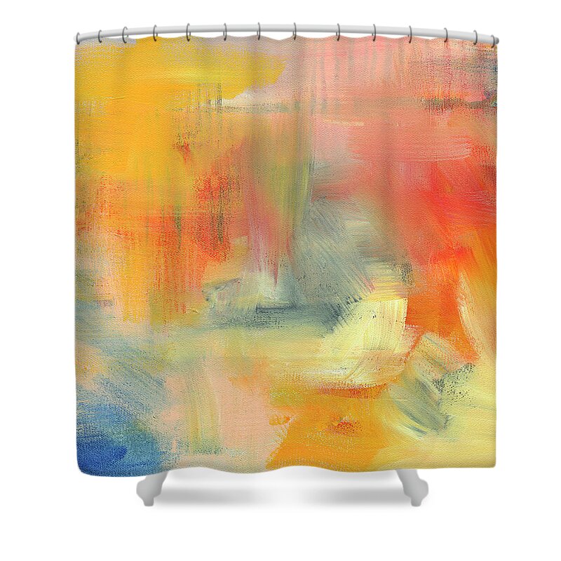 Abstract Shower Curtain featuring the painting Sunset by Jennifer Lommers