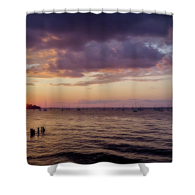 Nj Shore Photography Shower Curtain featuring the photograph Sunset - Keyport, NJ by Steve Stanger