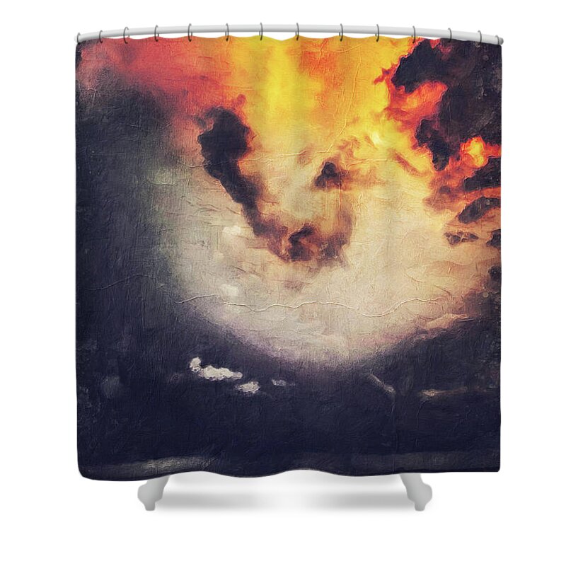 Sunset Shower Curtain featuring the painting Sunset, My Favorite Color - 01 by AM FineArtPrints
