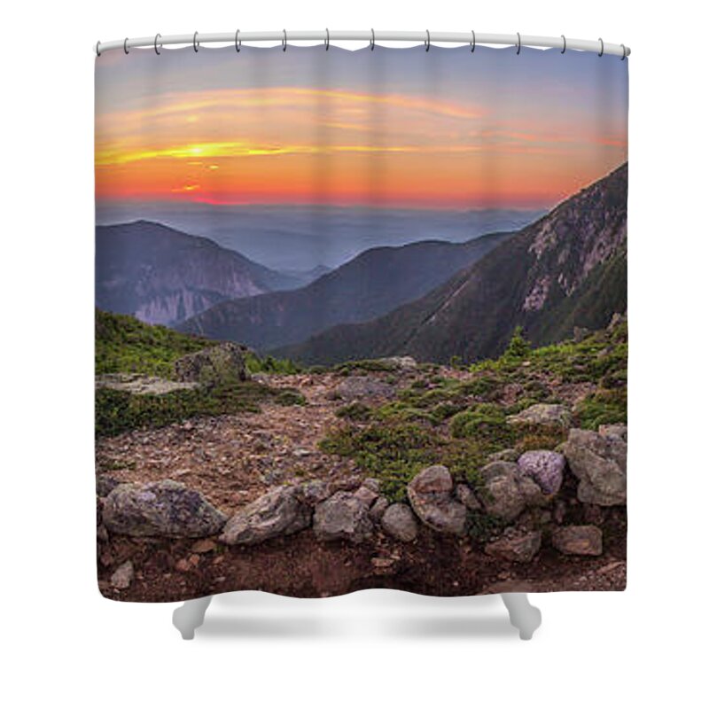 New Hampshire Shower Curtain featuring the photograph Sunset on Franconia Ridge by White Mountain Images