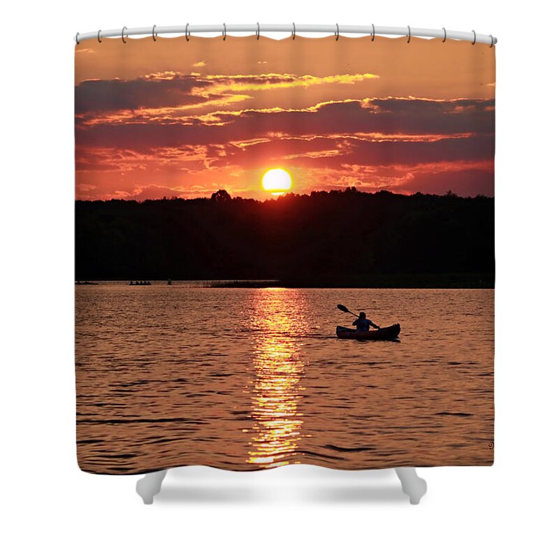 Lake Shower Curtain featuring the photograph Sunset on Nimisila Lake by Mary Walchuck