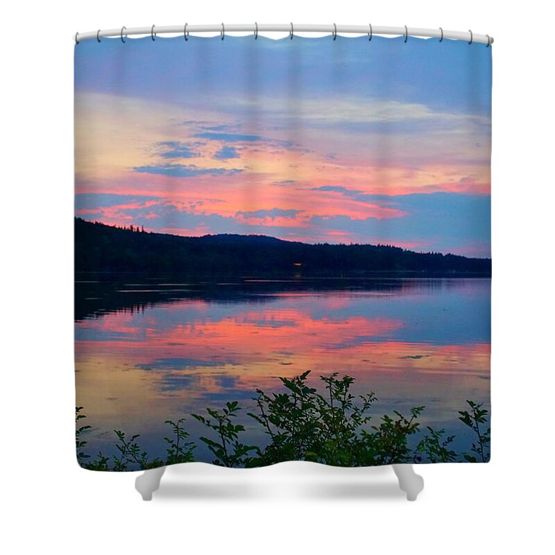 Landscape Shower Curtain featuring the photograph Sunset On Sequim Bay by Bill TALICH