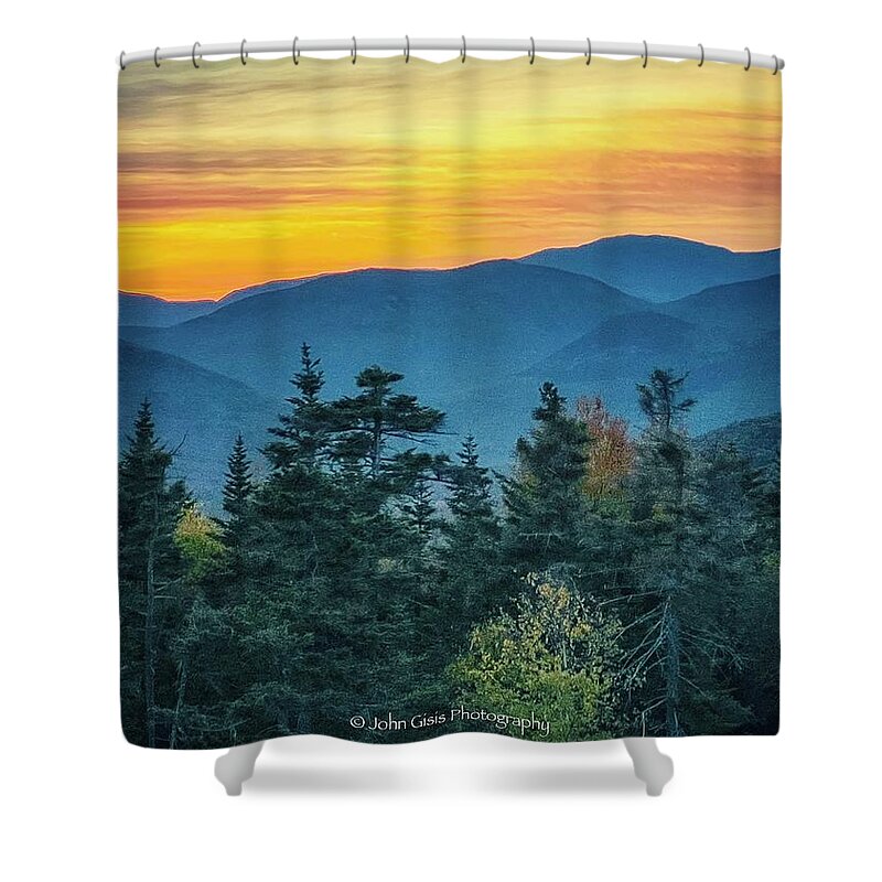  Shower Curtain featuring the photograph Sunset on the Kancamagus by John Gisis