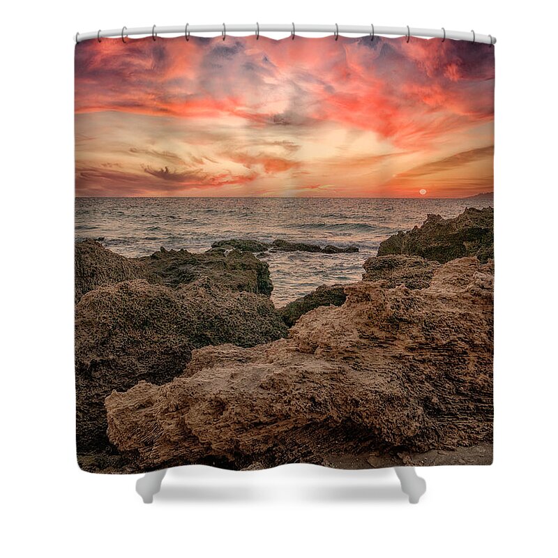 Outdoors Shower Curtain featuring the photograph Sunset on the Rocks by Uri Baruch