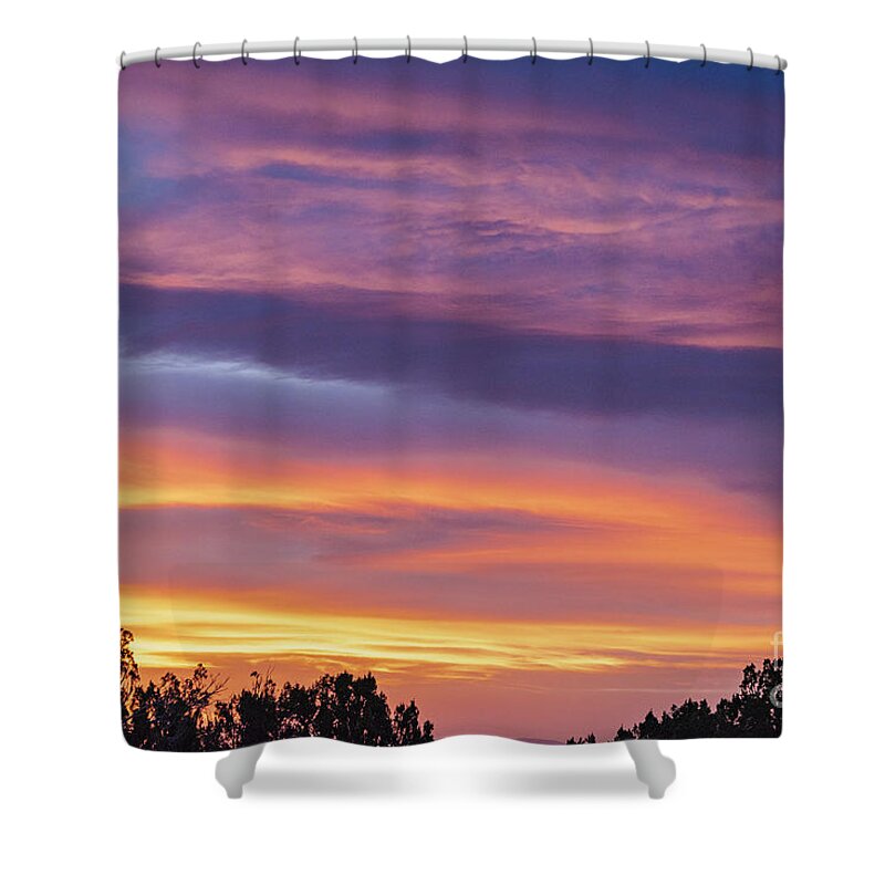 Natanson Shower Curtain featuring the photograph Sunset Ortiz Mountains 33 by Steven Natanson