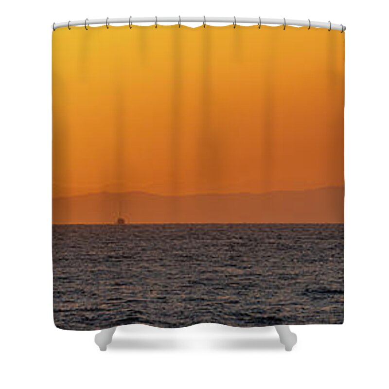 Kauai Shower Curtain featuring the photograph Sunset over Ni'ihau. by Doug Davidson