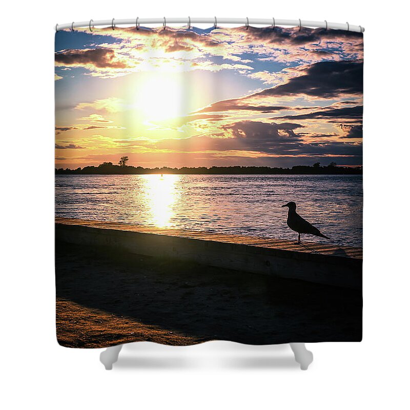 Sunset Shower Curtain featuring the photograph Sunset Over the Bay by Steven Nelson