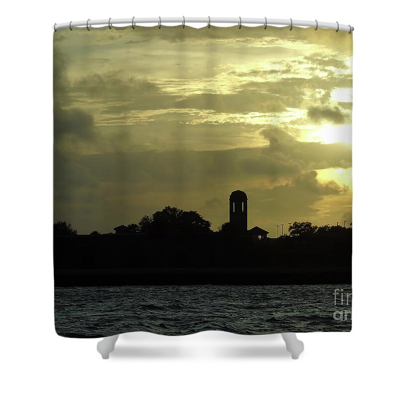 St Augustine Shower Curtain featuring the photograph Sunset Over The Castillo by D Hackett