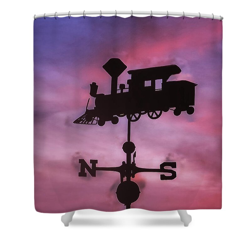 Adairsville Shower Curtain featuring the photograph Sunset over the Depot by Nick Zelinsky Jr