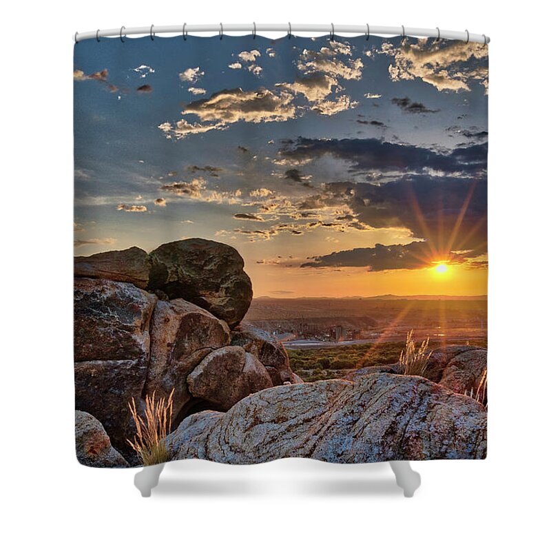 Sunset Shower Curtain featuring the photograph Sunset Over the Valley by Daniel Hayes
