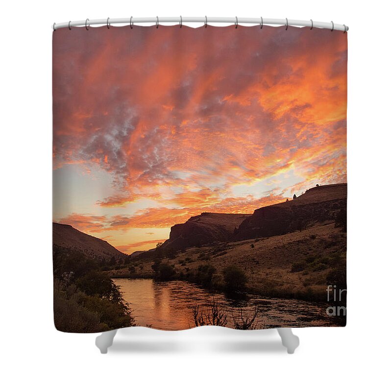 Deschutes River Shower Curtain featuring the photograph Sunset over the Warm Springs Indian Reservation by Nancy Gleason
