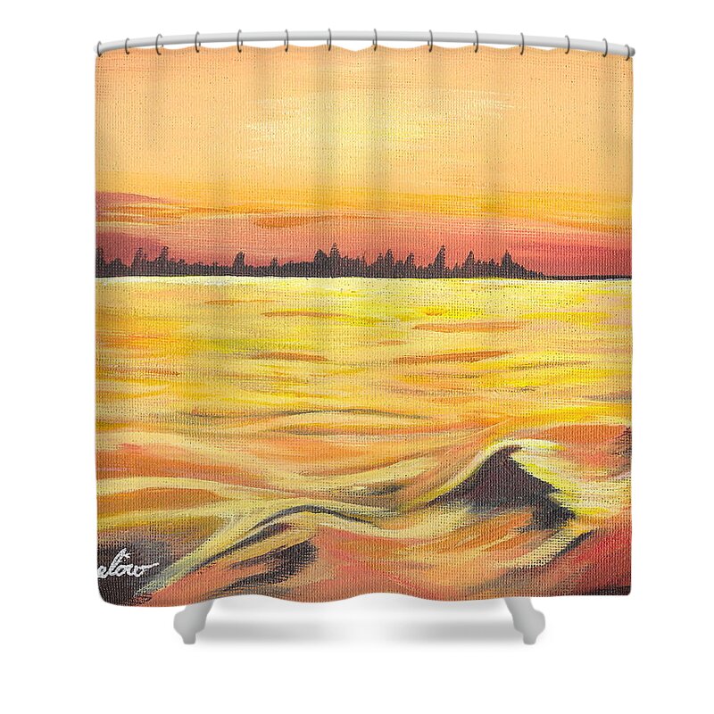 Pottahawk Point Shower Curtain featuring the photograph Sunset Pottahawk Point by David Bigelow