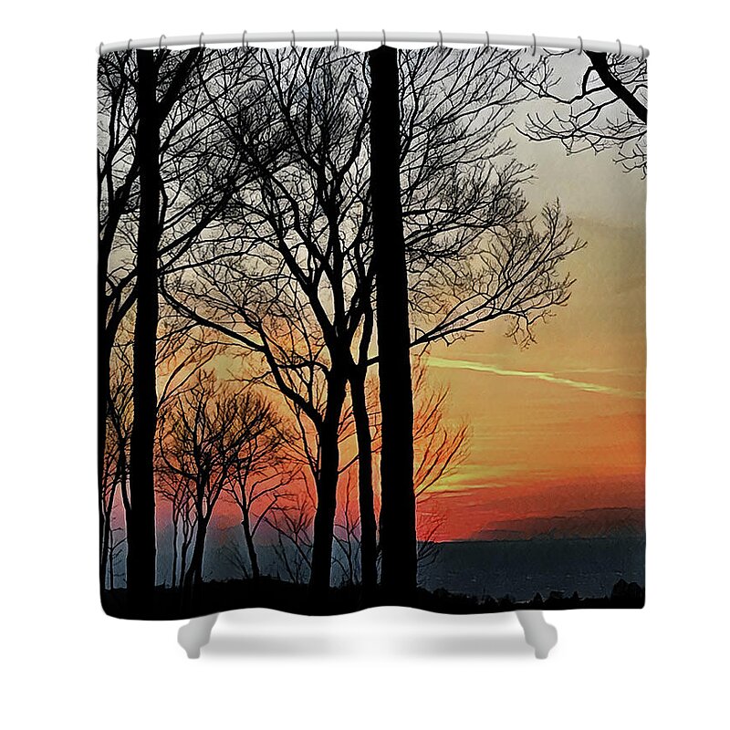 Sunset Shower Curtain featuring the photograph Sunset Symphony by Tim Nyberg