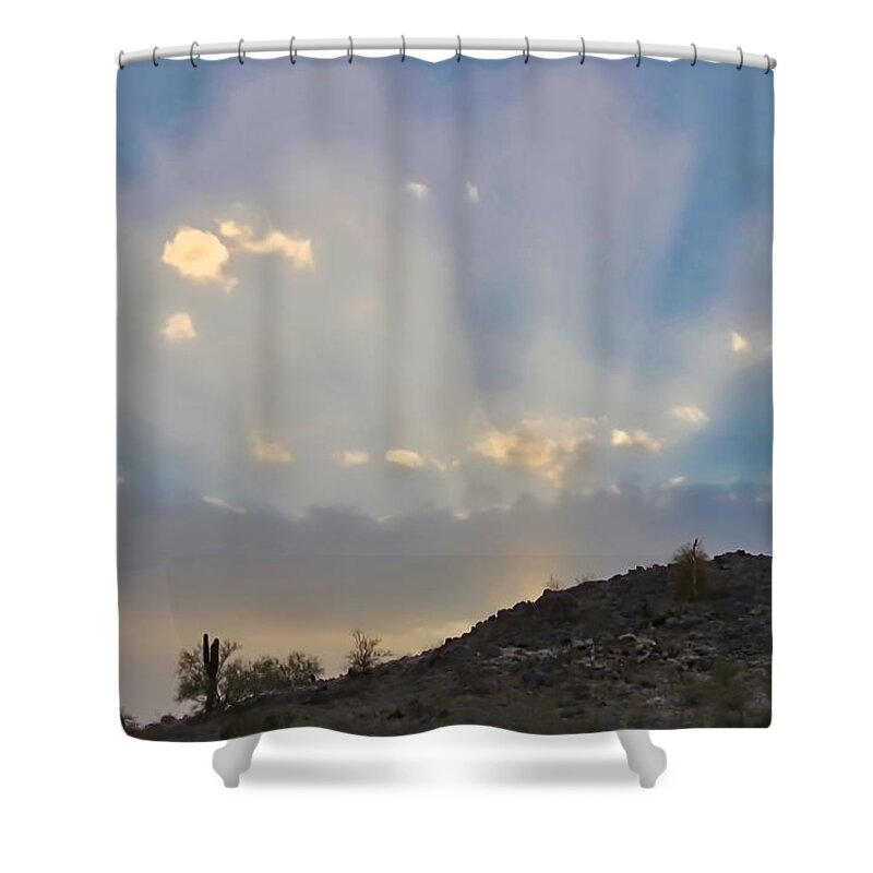 Arizona Shower Curtain featuring the photograph Suntensed by Judy Kennedy