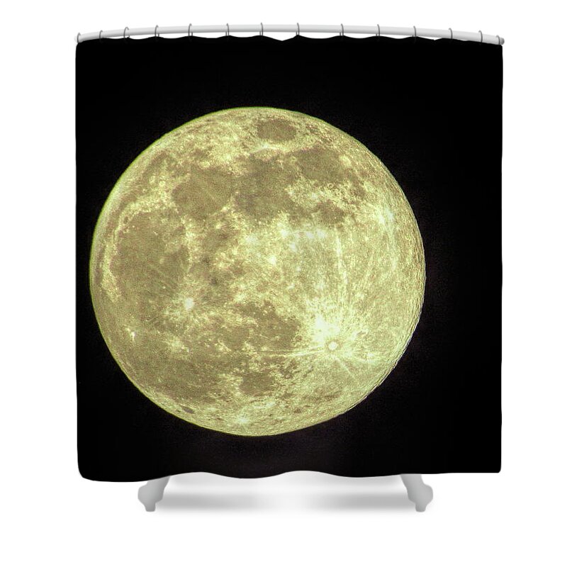 Home Shower Curtain featuring the photograph Super Moon - April 7, 2020 by Jeff Iverson