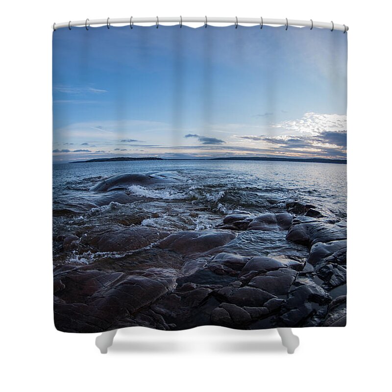 Wave Shower Curtain featuring the photograph Superior Energy by Tim Beebe