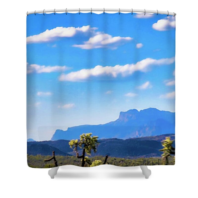 Arizona Shower Curtain featuring the photograph Superstition Dreaming by Judy Kennedy