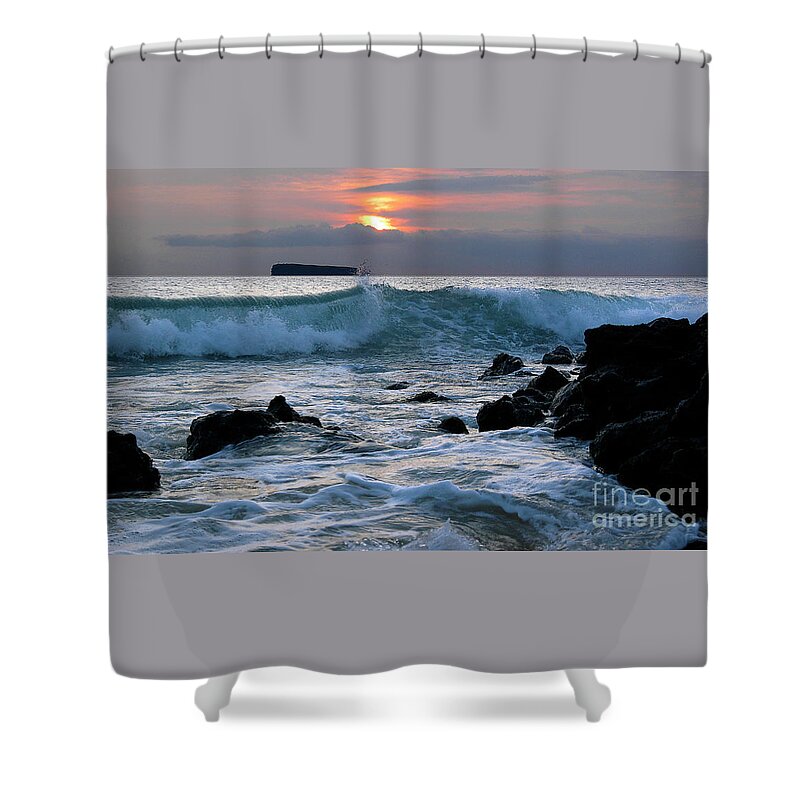 Sea Shower Curtain featuring the photograph Surf breaking at Little Beach, Maui, Hawaii.	 by Gunther Allen